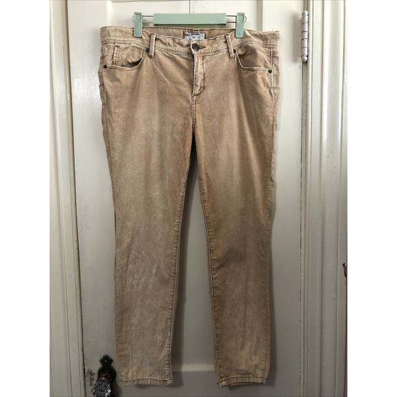 Free People Ankle Corduroy Pants Size 31 Waist Light Brown 5 Pocket Low Rise - Picture 1 of 7